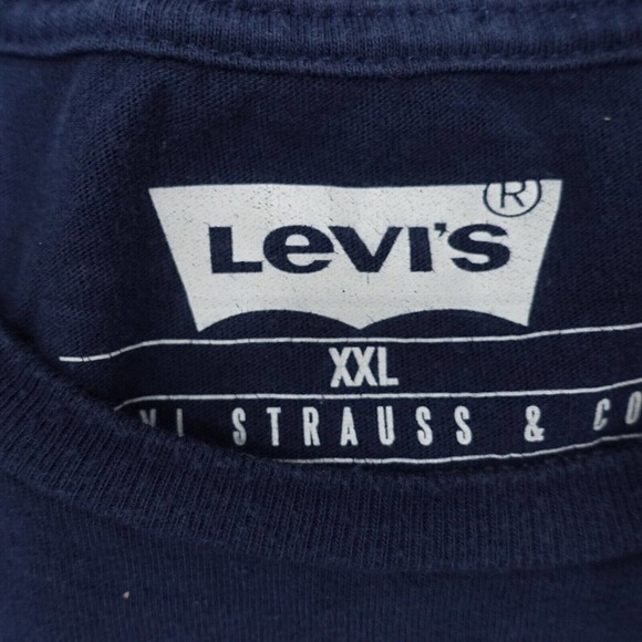 Levi's T-Shirt Men's Size 2XL Blue Long Sleeve Pullover Regular Fit Crew Neck - Picture 4 of 7